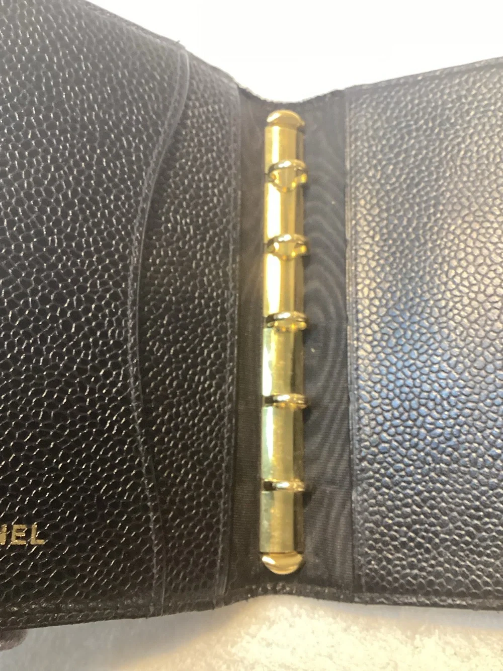 Chanel Black Caviar CC Timeless CC Ring Mini Agenda Planner